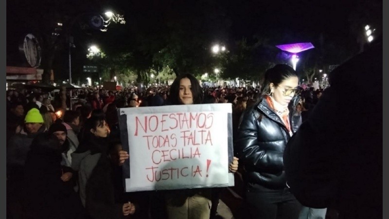 Imagen de una marcha el pasado 15 de junio por el crimen de Cecilia en Chaco