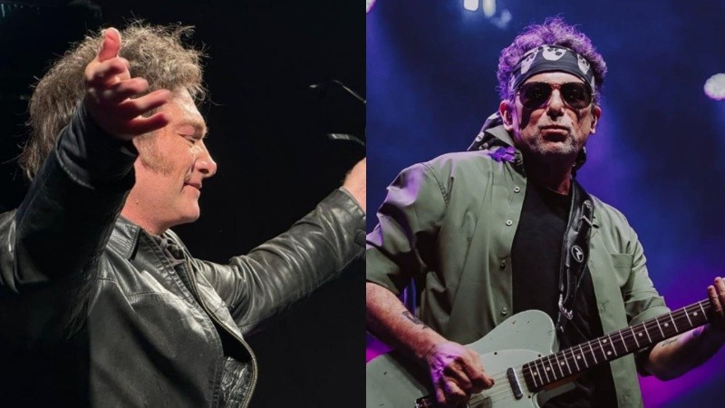 El presidente Javier Milei y el músico Andrés Calamaro.